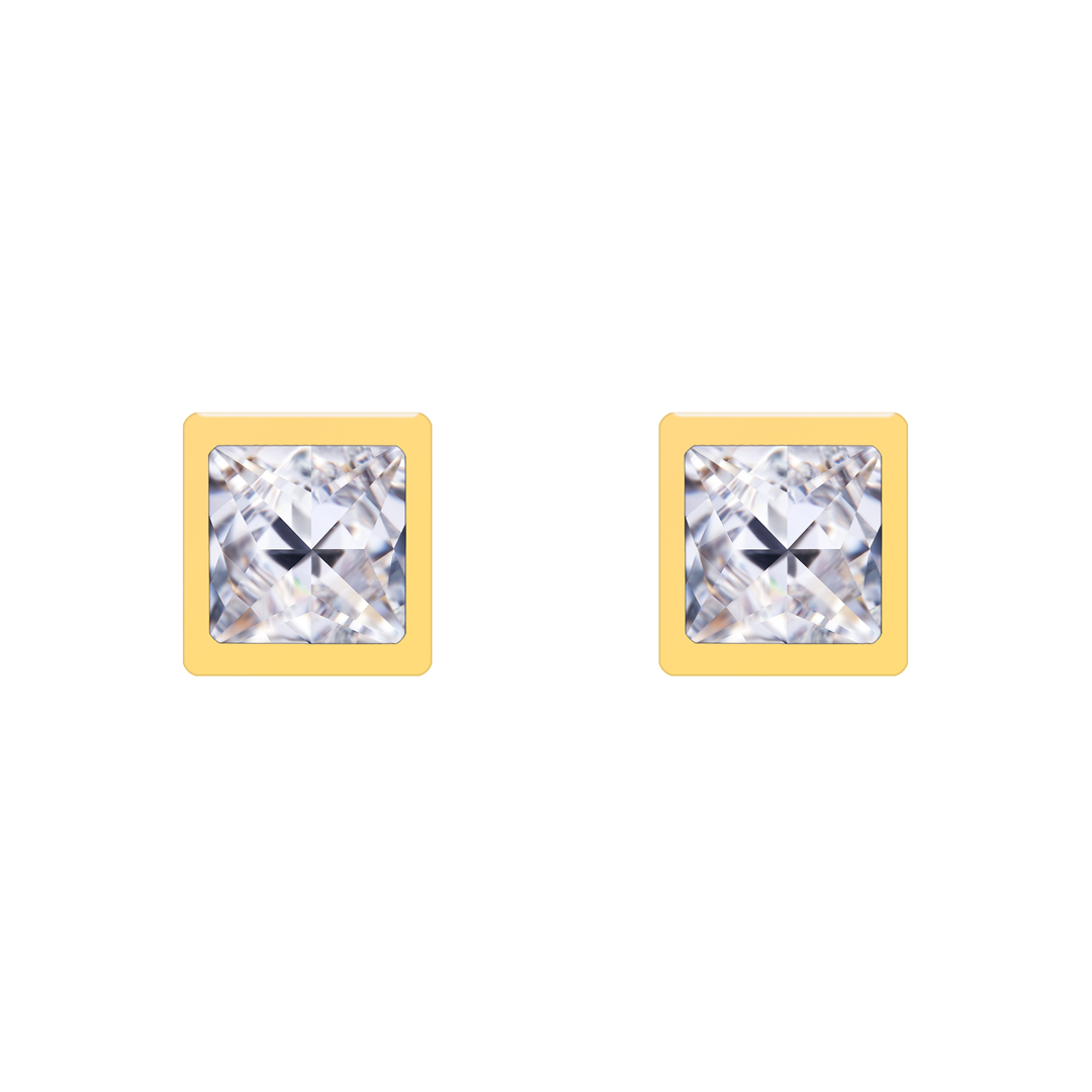 עגילים מצופים זהב ממשפחת Straight קריסטל Preciosa® 7392Y00