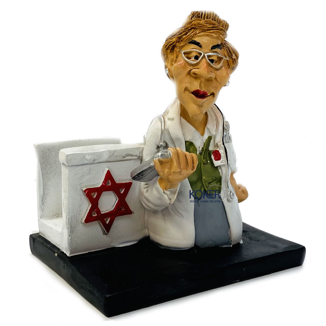 מעמד שולחני קריקטורה  “אחות / רופאה” עם מעמד לכרטיסי ביקור MA7138-E