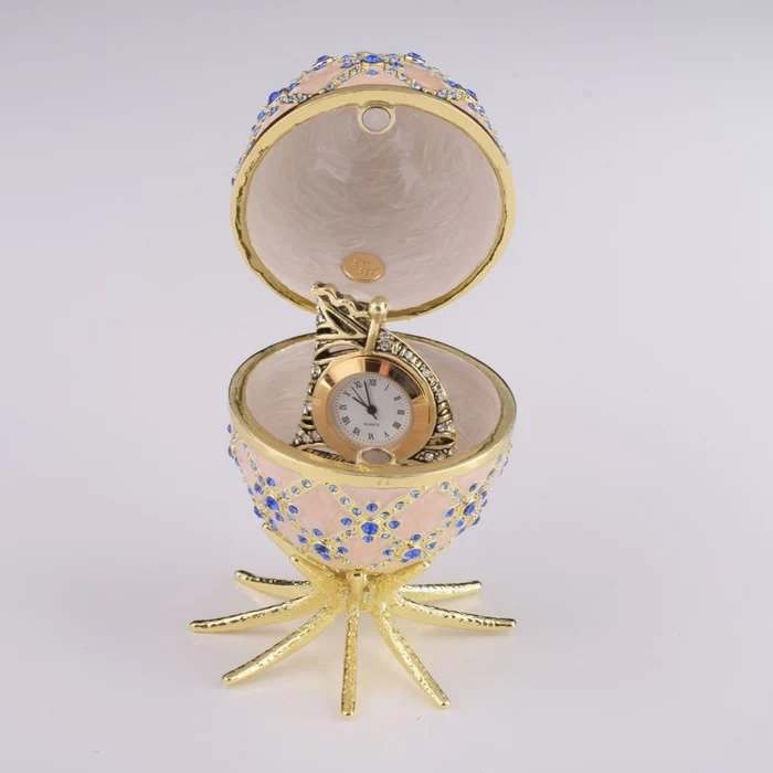 Pink Faberge Egg with Clock Inside | Keren Kopal