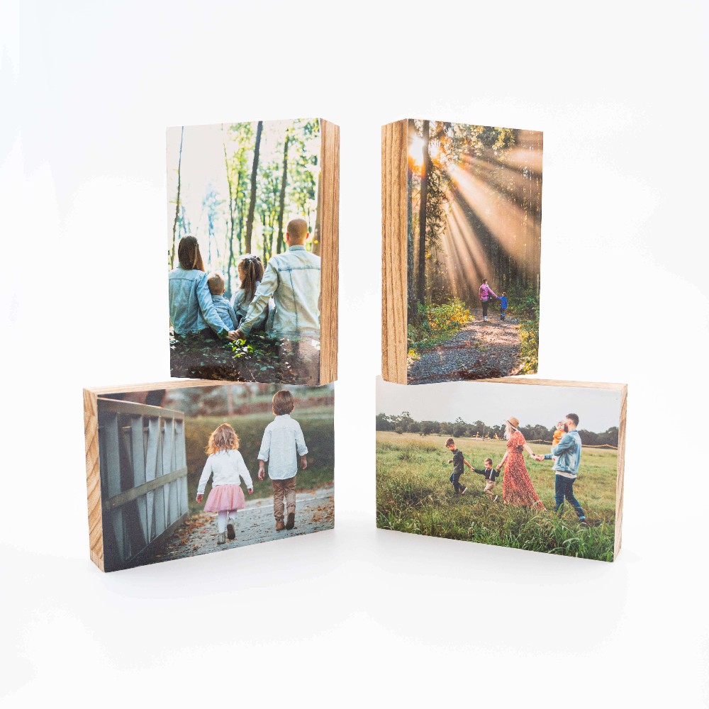 4 תמונות על בלוק מעץ 10X15 ס"מ